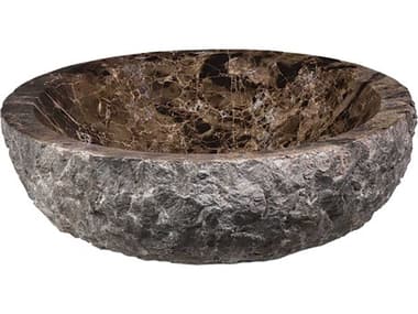 Elk Home Dark Emperador Round Stone Vessel Sink EKMAVE172CDER