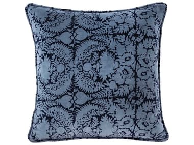 Elk Home Blue Patterned Hand-Printed Reversible Pillow EKPLW038