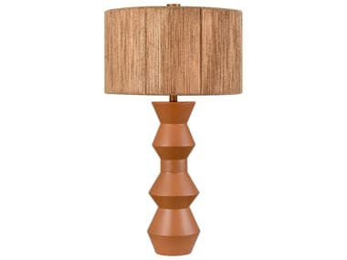 Elk Home Belen Ochre Glazed Natural Cord Drum Brown Buffet Lamp EKS001911163