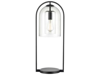 Elk Home Bell Jar Matte Black Clear Glass Desk Lamp EKS00199580