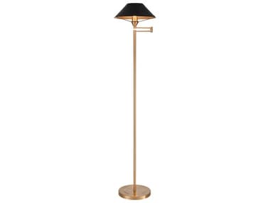 Elk Home 63" Tall Aged Brass Black Floor Lamp EKS00199605