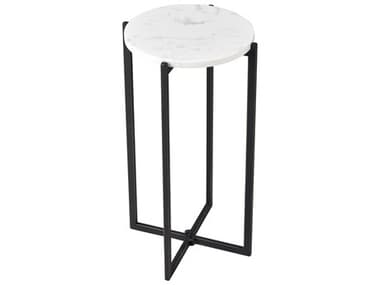 Elk Home Round Marble Black White End Table EKS003511199