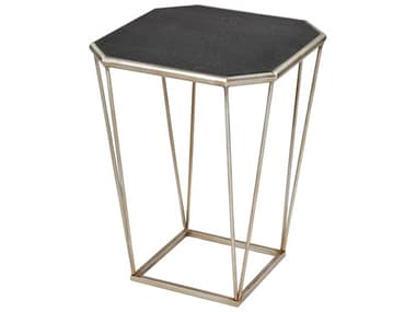 Elk Home Hexagon Faux Marble Antique Silver End Table EKS00357412