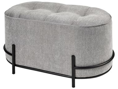 Elk Home Brida Gray Black Upholstered Ottoman EKS00357417