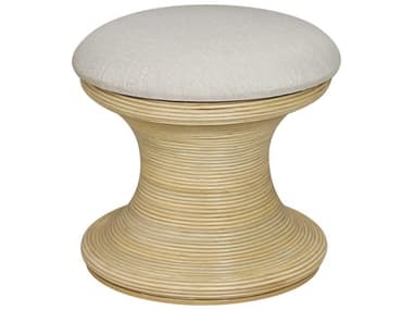 Elk Home 20" Natural Cream Beige Fabric Upholstered White Accent Stool EKS00759958