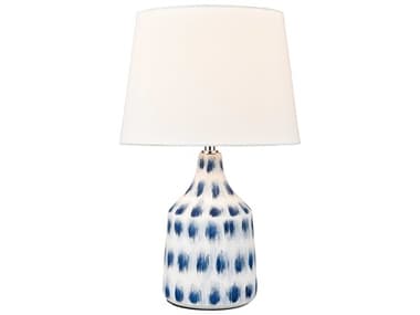 Elk Home Colmar Blue Pure White Linen Table Lamp EKS0197270