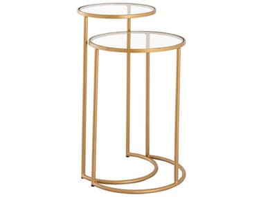 Elk Home 12" Round Glass Gold End Table EKS080511201S2