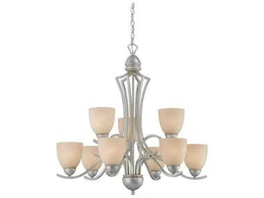 Elk Home Triton 31" Wide 9-Light Silver Bell Chandelier EKSL808372