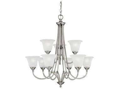 Elk Home Harmony 9-Light Satin Pewter Bell Tiered Chandelier EKSL880241