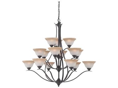 Elk Home Prestige 15-Light Sable Bronze Bell Tiered Chandelier EKTK0023722