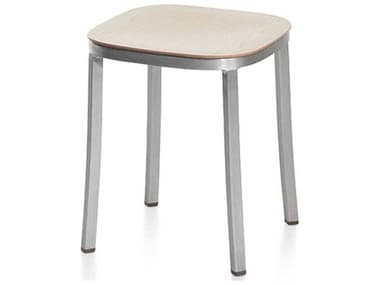 Emeco 1 Inch By Jasper Morrison 15&quot; Beige Silver Accent Stool EME1INCH18