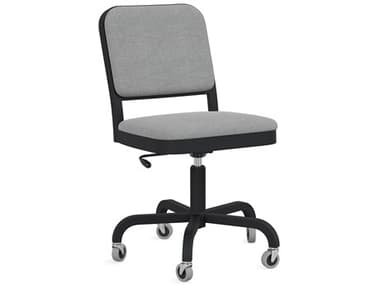 Emeco Navy Officer By Jasper Morrison Grey / Powder Coated Black Computer Chair EMENOFFSWVPCBLKVHD116