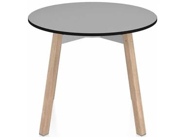 Emeco Su By Nendo Oak 24'' Wide Round Pedestal Table EMESULTRD24HPLGWOOD