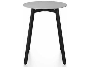 Emeco Su By Nendo Hand Brushed / Black Anodized 24'' Wide Round Dining Table EMESUTRD24ALUPC