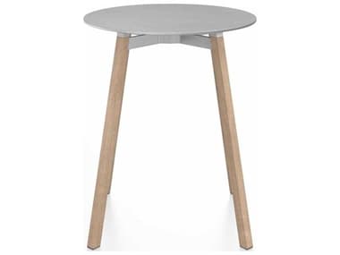 Emeco Su By Nendo Hand Brushed / Red Oak 24'' Wide Round Dining Table EMESUTRD24ALUWOOD
