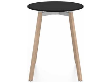 Emeco Su By Nendo Red Oak 24'' Wide Round Dining Table EMESUTRD24HPLBWOOD