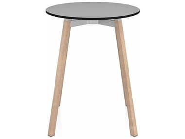 Emeco Su By Nendo Red Oak 24'' Wide Round Dining Table EMESUTRD24HPLGWOOD