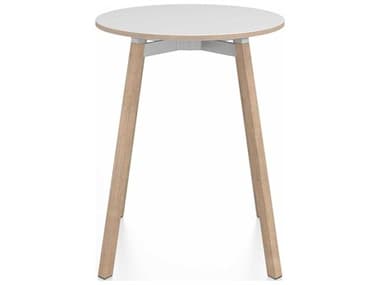 Emeco Su By Nendo Red Oak 24'' Wide Round Dining Table EMESUTRD24LWWOOD