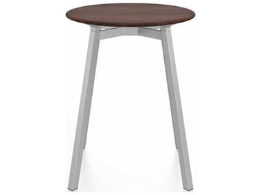 Emeco Su By Nendo Walnut / Clear Anodized 24'' Wide Round Dining Table EMESUTRD24WAL