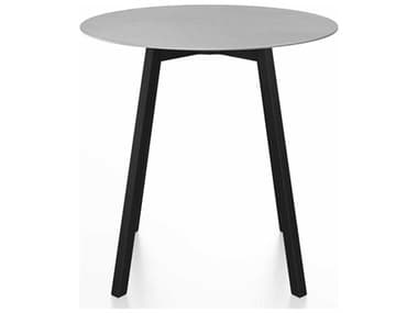 Emeco Su By Nendo Hand Brushed / Black Anodized 30'' Wide Round Dining Table EMESUTRD30ALUPC