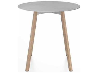 Emeco Su By Nendo Hand Brushed / Red Oak 30'' Wide Round Dining Table EMESUTRD30ALUWOOD