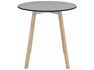 Emeco Su By Nendo Red Oak 30'' Wide Round Dining Table EMESUTRD30HPLGWOOD