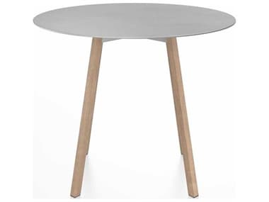 Emeco Su By Nendo Hand Brushed / Red Oak 36'' Wide Round Dining Table EMESUTRD36ALUWOOD