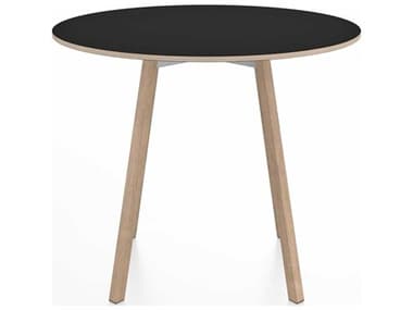 Emeco Su By Nendo Red Oak 36'' Wide Round Dining Table EMESUTRD36LBWOOD