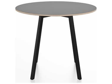 Emeco Su By Nendo Black Anodized 36'' Wide Round Dining Table EMESUTRD36LGPC