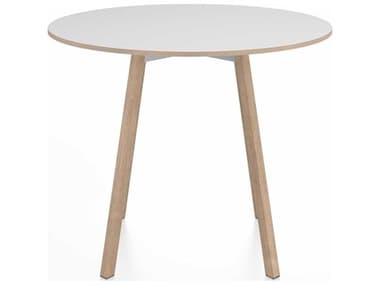 Emeco Su By Nendo Red Oak 36'' Wide Round Dining Table EMESUTRD36LWWOOD