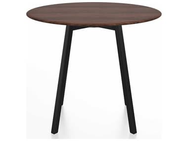 Emeco Su By Nendo Walnut / Black Anodized 36'' Wide Round Dining Table EMESUTRD36WALPC