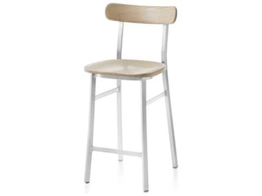 Emeco Hand Brushed (clear Anodized) Side Counter Height Stool EMEUTILITYCTRHBASH
