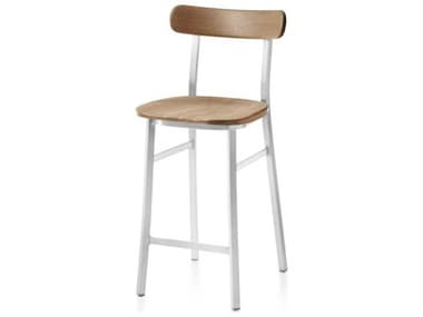 Emeco Hand Brushed (clear Anodized) Side Counter Height Stool EMEUTILITYCTRHBOAK