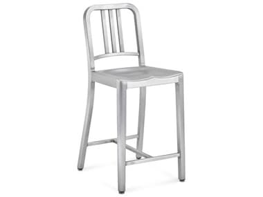 Emeco Outdoor Navy Brushed Aluminum Counter Stool EMO100624