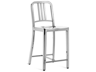 Emeco Outdoor Navy Polished Aluminum Counter Stool EMO100624P