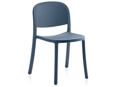 Emeco Outdoor 1 Inch By Jasper Morrison Reclaimed Blue Dining Side Chair EMO1INCHRECLAIMEDBLUE