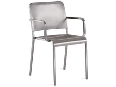 Emeco Outdoor Norman Foster Brushed Aluminum Dining Arm Chair EMO2006A