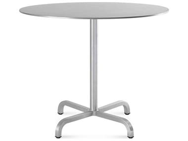 Emeco Outdoor Norman Foster Brushed Aluminum 36'' Wide Round Dining Table EMO2006CTRD36