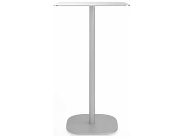 Emeco Outdoor Hand Brushed / Clear Anodized 24'' Wide Aluminum Square Bar Table EMO2INCHBTSQ24FALU
