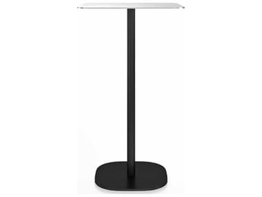 Emeco Outdoor Hand Brushed / Black Powder Coated 24'' Wide Aluminum Square Bar Table EMO2INCHBTSQ24FALUDARKPC