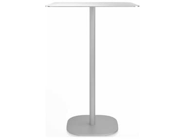 Emeco Outdoor Hand Brushed / Clear Anodized 30'' Wide Aluminum Square Bar Table EMO2INCHBTSQ30FALU
