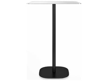 Emeco Outdoor Hand Brushed / Black Powder Coated 30'' Wide Aluminum Square Bar Table EMO2INCHBTSQ30FALUDARKPC