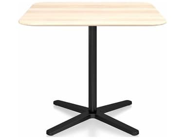 Emeco Outdoor 2 Inch By Jasper Morrison Accoya / Black Powder Coated 36'' Wide Aluminum Square Dining Table EMO2INCHCTSQ36XACCDARKPC