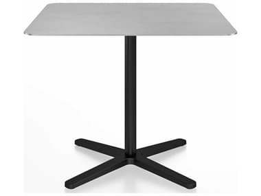 Emeco Outdoor 2 Inch By Jasper Morrison Hand Brushed / Black Powder Coated 36'' Wide Aluminum Square Dining Table EMO2INCHCTSQ36XALUDARKPC