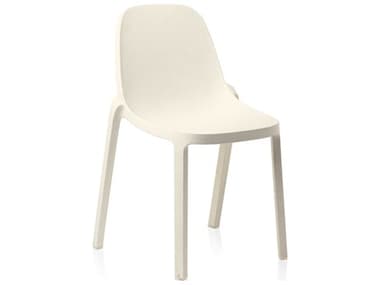 Emeco Outdoor Broom Reclaimed White Stackable Dining Side Chair EMOBROOMWHITE