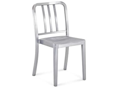 Emeco Outdoor Heritage Brushed Aluminum Dining Side Chair EMOHER