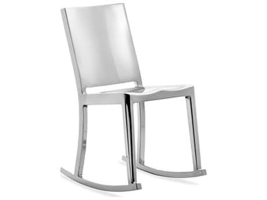 Emeco Outdoor Hudson Polished Aluminum Rocker Dining Side Chair EMOHUDROCP