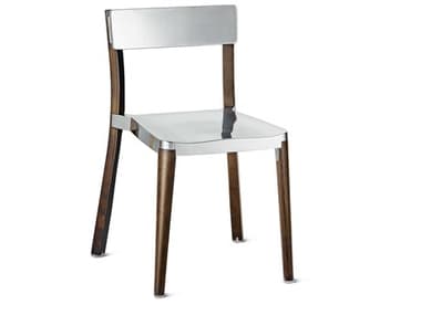 Emeco Outdoor Lancaster Ash Wood Dark Dining Side Chair with Polished Seat and Back EMOLANCPDW