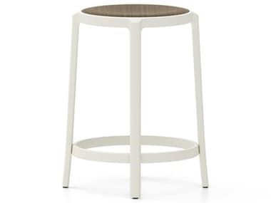 Emeco Outdoor On & On Walnut / White Recycled Plastic Wood Counter Stool EMOONON24WWSWHITE