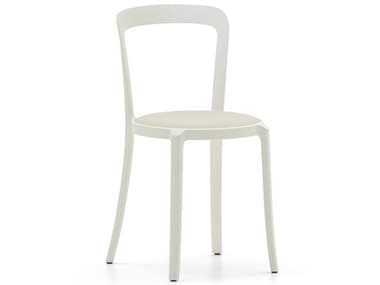 Emeco Outdoor On & On White Recycled Plastic Maharam Ledger Cushion Dining Chair EMOONONUSWHITEFABRIC1